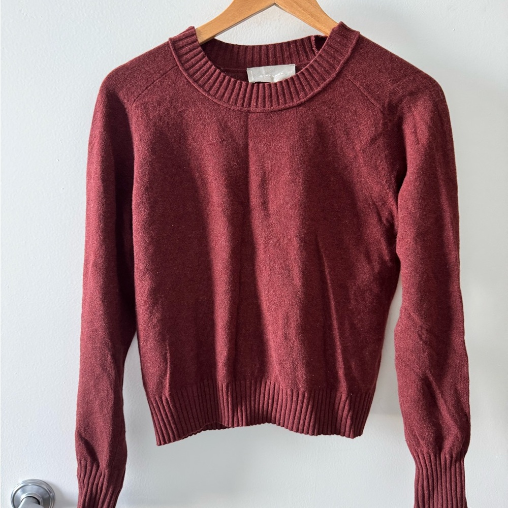 Everlane Women's Cashmere & Wool Maroon Crew Neck Sweater